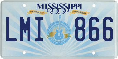 MS license plate LMI866