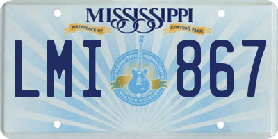 MS license plate LMI867