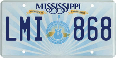 MS license plate LMI868