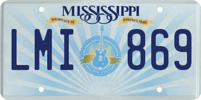 MS license plate LMI869
