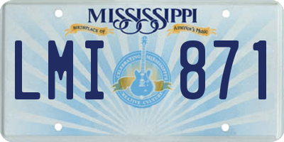 MS license plate LMI871