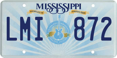 MS license plate LMI872