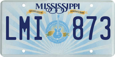 MS license plate LMI873