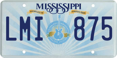 MS license plate LMI875