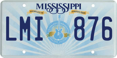 MS license plate LMI876