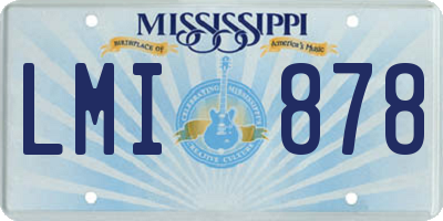 MS license plate LMI878