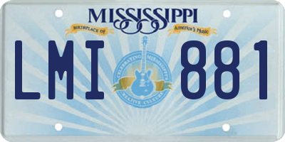 MS license plate LMI881