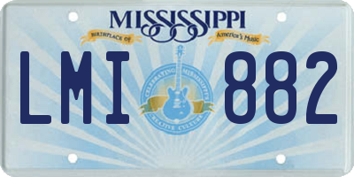 MS license plate LMI882