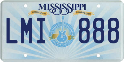 MS license plate LMI888