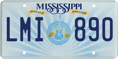 MS license plate LMI890