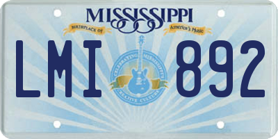 MS license plate LMI892
