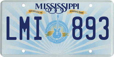 MS license plate LMI893