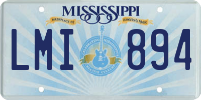 MS license plate LMI894