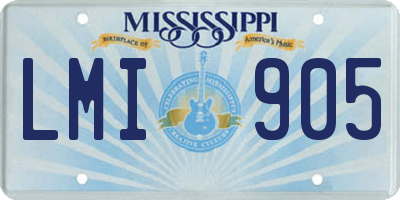MS license plate LMI905