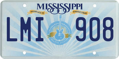 MS license plate LMI908