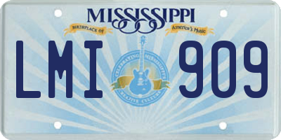 MS license plate LMI909