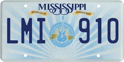 MS license plate LMI910