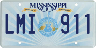 MS license plate LMI911