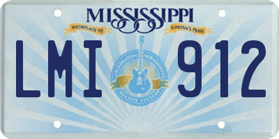 MS license plate LMI912