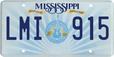 MS license plate LMI915