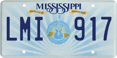MS license plate LMI917