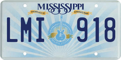 MS license plate LMI918