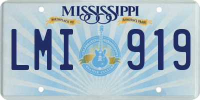 MS license plate LMI919