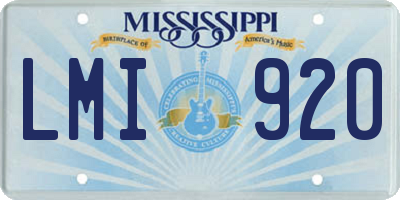 MS license plate LMI920