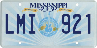 MS license plate LMI921