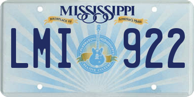 MS license plate LMI922
