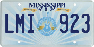 MS license plate LMI923