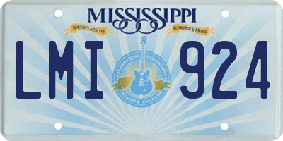 MS license plate LMI924