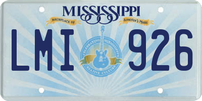 MS license plate LMI926