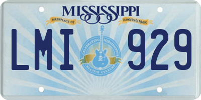 MS license plate LMI929