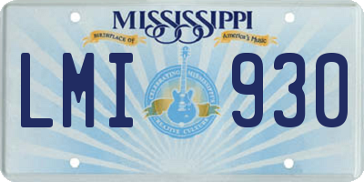 MS license plate LMI930