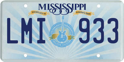 MS license plate LMI933