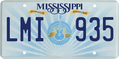 MS license plate LMI935