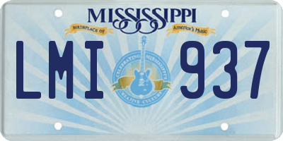 MS license plate LMI937