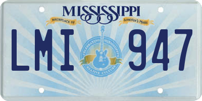 MS license plate LMI947