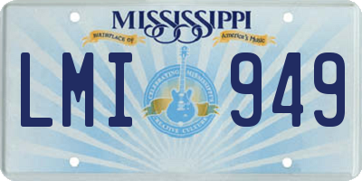 MS license plate LMI949