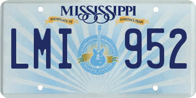 MS license plate LMI952