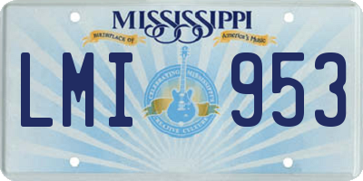 MS license plate LMI953