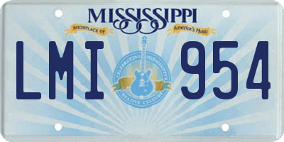 MS license plate LMI954