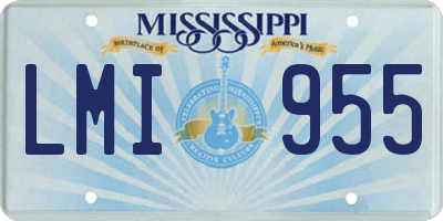 MS license plate LMI955