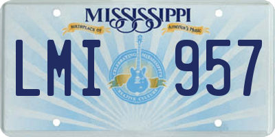 MS license plate LMI957