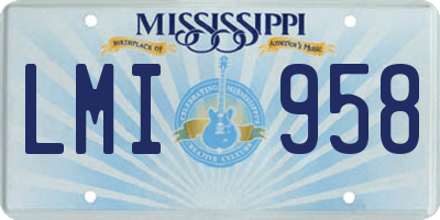 MS license plate LMI958