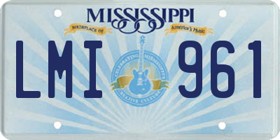 MS license plate LMI961