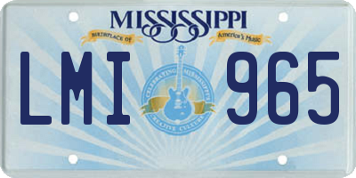 MS license plate LMI965