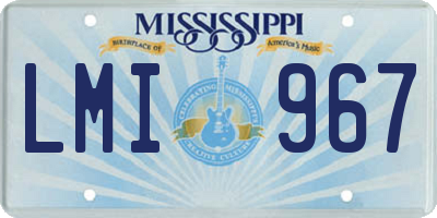 MS license plate LMI967