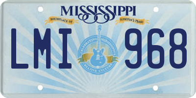 MS license plate LMI968